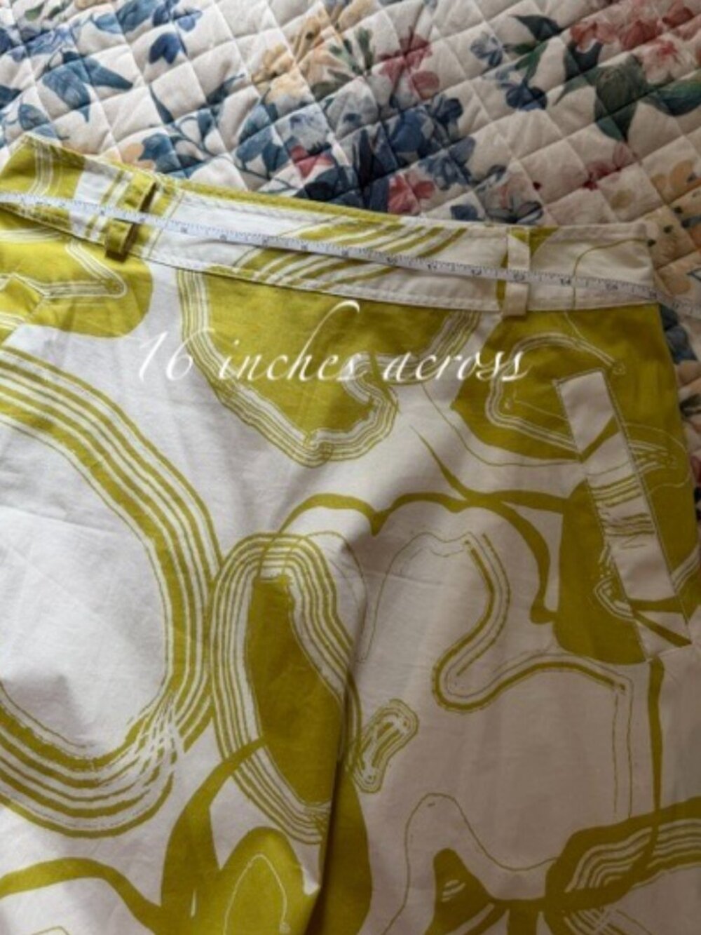 Worthington Dark Yellow/White Tropical Maxi Skirt- size 10 with pockets - Picture 7 of 9